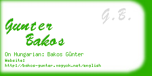 gunter bakos business card